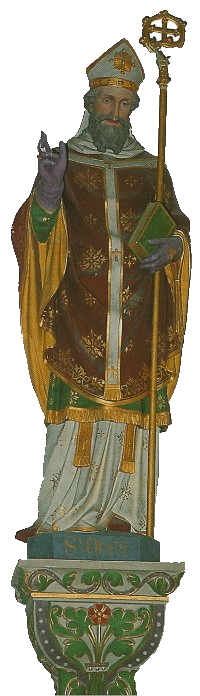 Statue d'Audomar dans l'église d'Orval dans la Manche