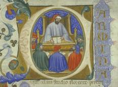 Boèce enseignant - manuscrit de la Consolations de la philosophie - édition publiée en 1385