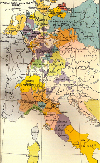 Europe centrale après le traité de Campo-Formio