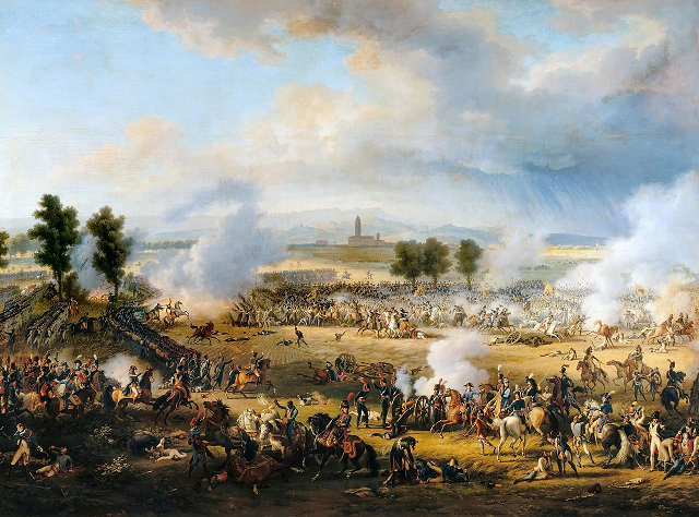 Bataille de Marengo - Au cours de cette bataille, Michael Friedrich Benedikt von Melas faillit infliger une défaite aux Français, mais il fut finalement vaincu après l'arrivée des troupes du général Desaix - par Louis-François Lejeune- 1802